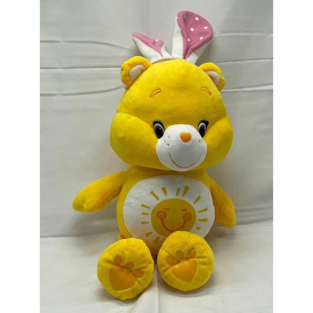 Care Bears Sunshine Bear Plush Stuffed Toy Easter Bunny Ears 17" 2015 Rare